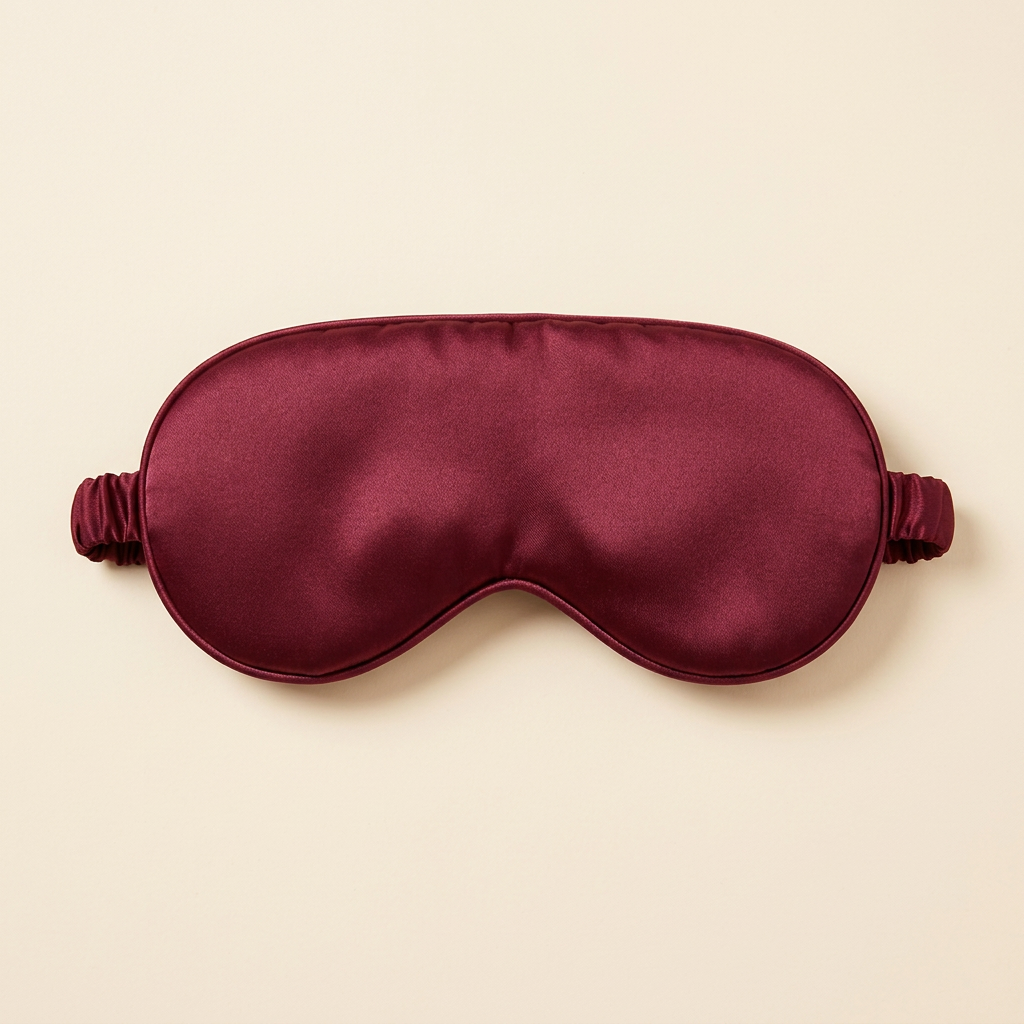 Silk-Feel Blackout Sleep Mask — Wine Red