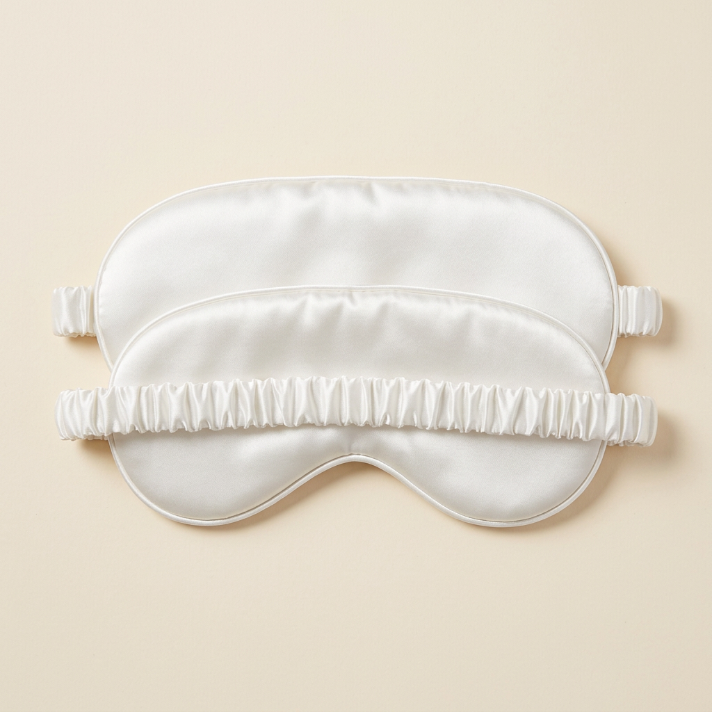 Silk-Feel Blackout Sleep Mask — White