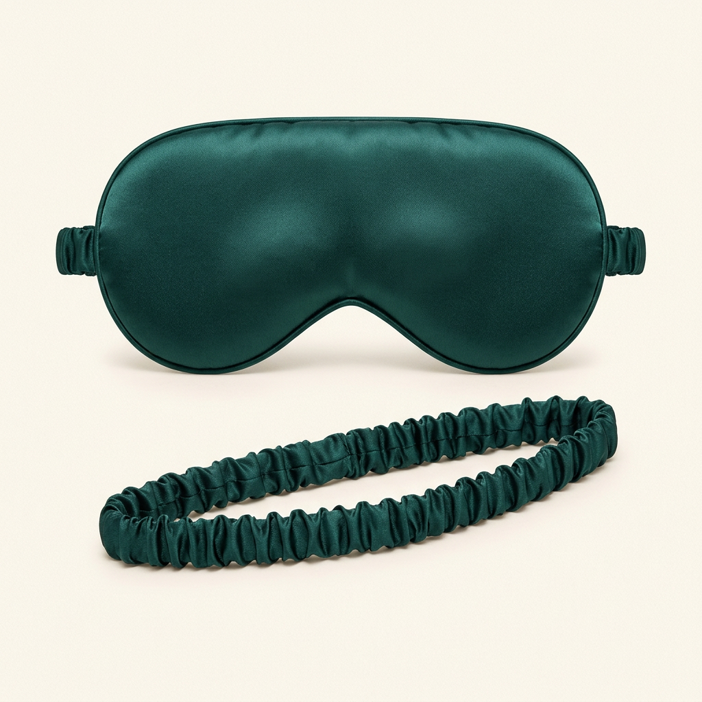 Silk-Feel Blackout Sleep Mask — Dark Green