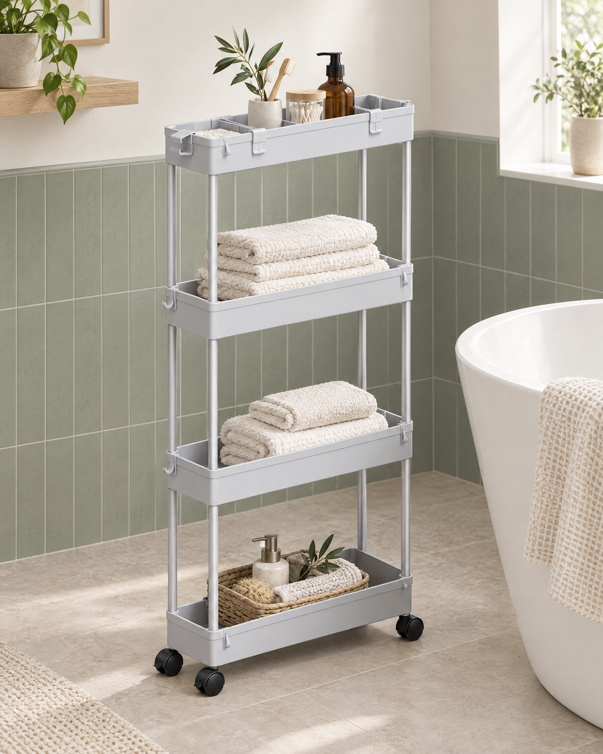 Slim Rolling Storage Cart