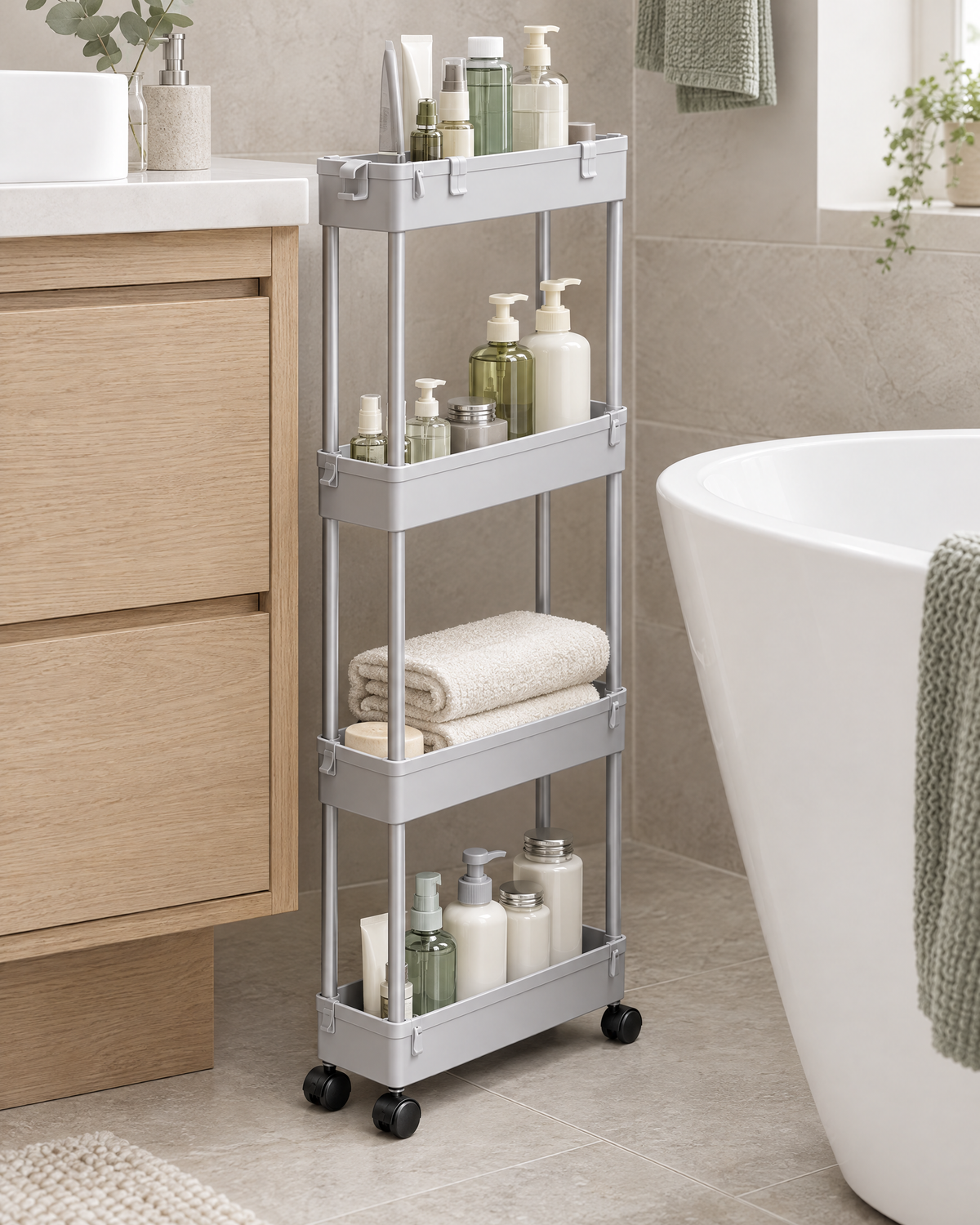 Slim Rolling Storage Cart