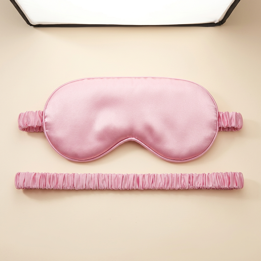 Silk-Feel Blackout Sleep Mask — Pink